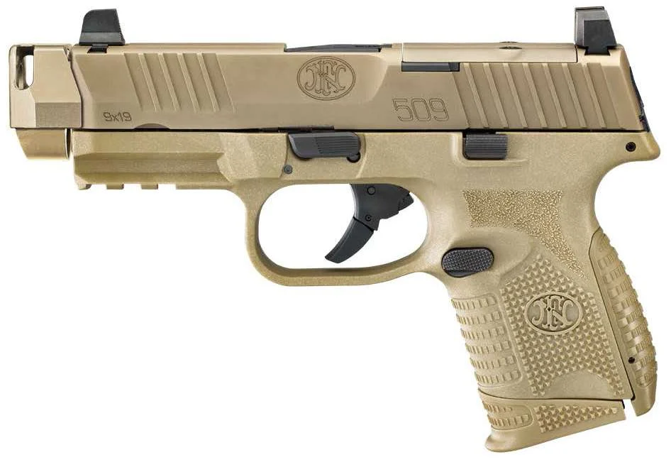 FNH FN 509 C MRD HGA 9MM 4.02IN BBL NMS FDE 2/10RD COMPENSATED