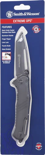S&W KNIFE EXTREME OPS 3" TANTO - W/GLASS BREAKER BLACK/BLACK - Image 3