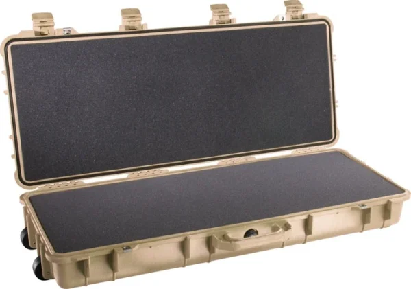 PELICAN 1700 CASE W/ WHEELS - 3 PC FOAM FITS 34" GUNS TAN