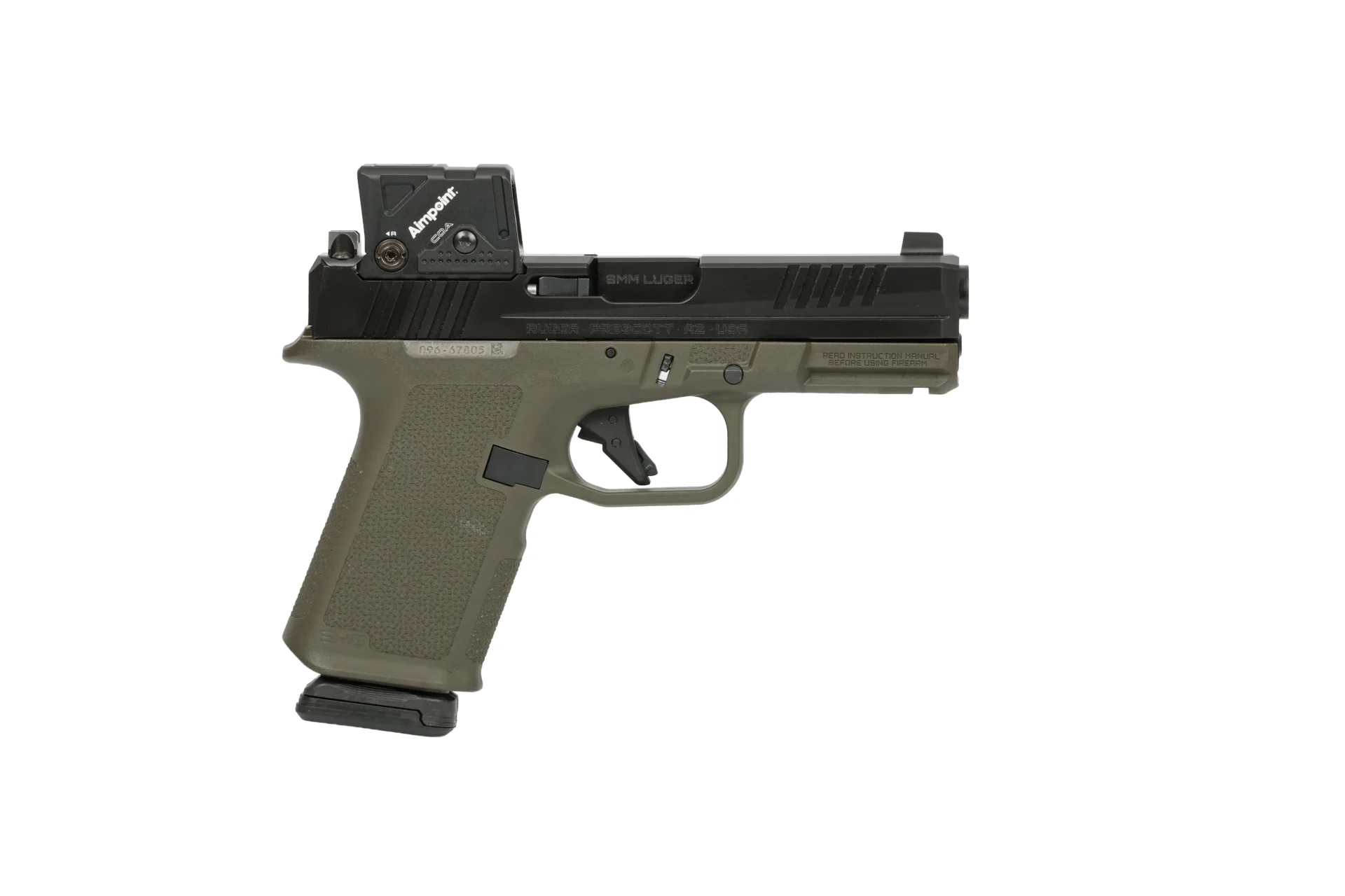 RUGER RXM 9MM BLK/ODG 15+1 4" COA