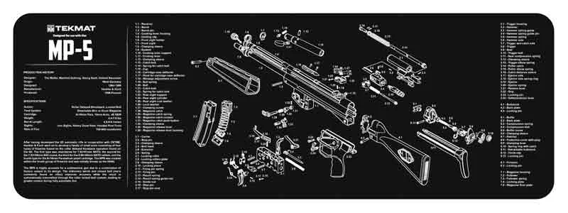 TEKMAT ARMORERS BENCH MAT - 12"X36" HECKLER & KOCH MP5