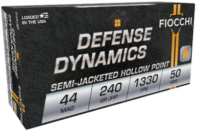 Fiocchi 44 Remington Magnum Ammunition FI44D 240 Grain Semi-Jacketed Hollow Point 50 rounds