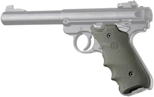 HOGUE GRIPS RUGER MKIV RUBBER - GRIP W/ FINGER GROOVES OD GRN