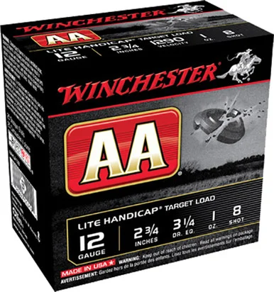 Winchester 12 Gauge AAHLA128 Ammunition AA Target Loads 2-3/4 Lead 8 Shot 1oz 1290fps Case of 250 rounds