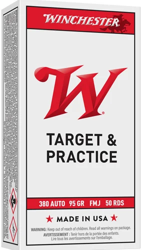 WINCHESTER USA 380 ACP 95GR - FMJ 50RD 10BX/CS