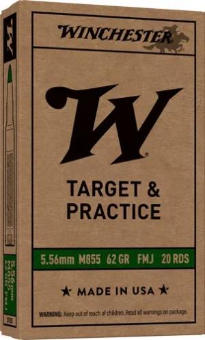 WINCHESTER USA 5.56X45 62GR - GREEN TIP 20RD 50BX/CS