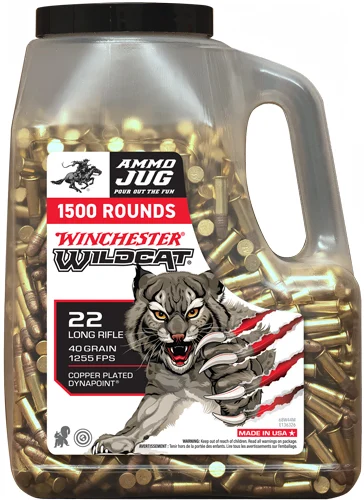 WINCHESTER WILDCAT 22LR 40GR - COPPER PLATED 1500RD JUG 3BX/C