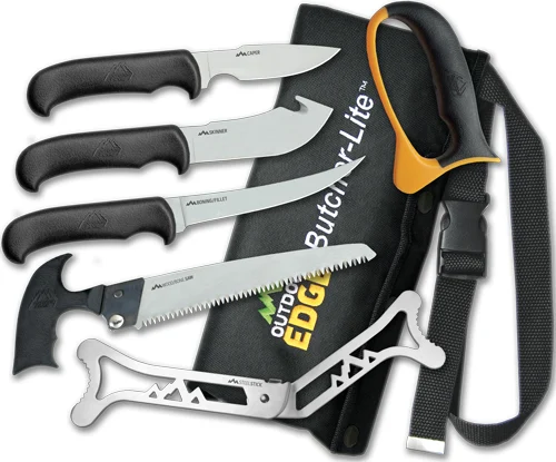 OUTDOOR EDGE BUTCHER LITE 8-PC - ROLL-PAK GAME PROCESSING KIT