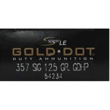 CCI 357 Sig Speer Gold Dot CCI54234 125 gr JHP 50 rounds
