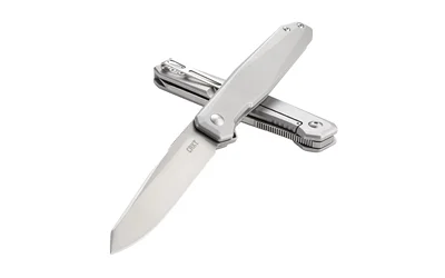 CRKT FACET SILVER 3.37" PLAIN EDGE
