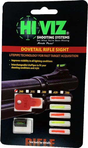HIVIZ RIFLE FRONT SIGHT FOR - 3/8" DOVETAIL .260" - Image 2