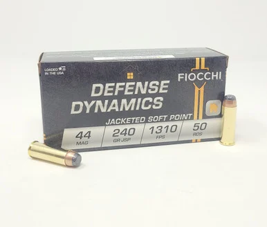 Fiocchi 44 Remington Magnum Ammunition FI44A 240 Grain Jacketed Soft point 50 rounds