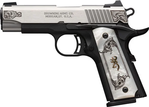 BROWNING 1911-380 SS/ENGRAVED - 380ACP FS 4.25" WHITE PEARL - Image 2