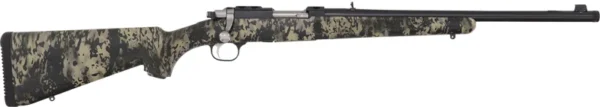 RUGER 77/357 357 MAGNUM - BLUE CAMO W/RINGS THREADED