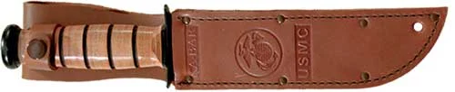 KA-BAR FIGHTING/UTILITY KNIFE - 5.25" SHRT W/LTHR USMC SERRTD - Image 2