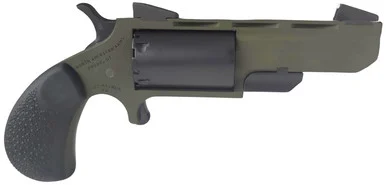 North American Arms NAA-TGH-CB Green Huntsman Mini Revolver .22WMR 5 Rounds 2" SAO OD Green/Black/Rubber Grips W/ .22LR Conversion Cylinder