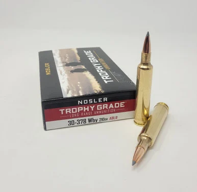 Nosler 30-378 WBY Mag Ammunition Trophy Grade Long Range NOS60133 210 Grain Accubond Ballistic Tip 20 Rounds