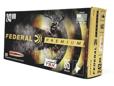 Federal 243 Win Ammunition TSX P243K 85 Grain Triple-Shock X 20 Rounds
