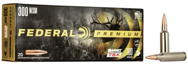 Federal 300 Win Short Mag Ammunition P300WSMF 180 Grain Barnes Triple-Shock X Hollow Point 20 Rounds