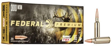 Federal 300 Win Short Mag Ammunition P300WSMG 165 Grain Barnes Triple-Shock X Hollow Point 20 Rounds