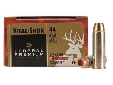 Federal 44 Magnum Ammunition Vital-Shok P44XB1 225 Grain Barnes XPB Hollow Point Lead-Free 20 rounds