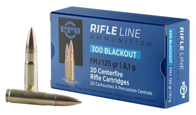 Prvi PPU 300 AAC Blackout Ammunition Rifle Line PP300BF 125 Grain Full Metal Jacket 20 Rounds