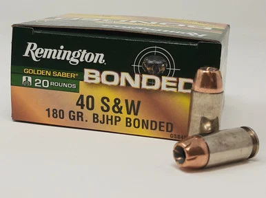 Remington Golden Saber Bonded 40 S&W R29365 180 Grain Jacketed Hollow Point 20 Rounds