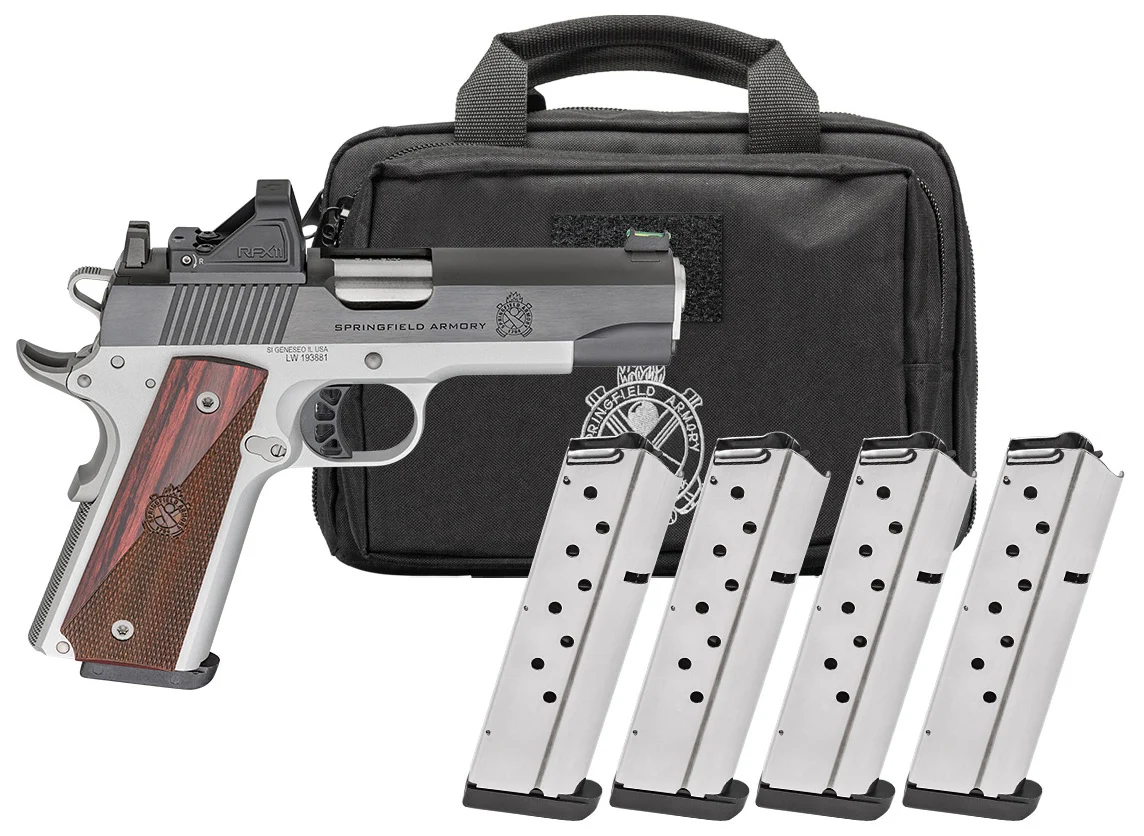 SPR 1911 RONIN AOS 9MM 4.25 BLUED/SS GEAR PAC