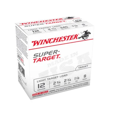 Winchester 12 Gauge Ammunition Target TRGT128 2-3/4" 1-1/8oz #8 shot 1145 FPS CASE 250 rounds