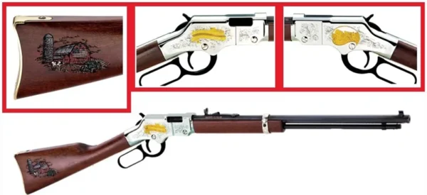 HENRY H4 AMERICAN FARMER TRIB. - 22S/L/LR 20" OCTAGON ENGRAVED