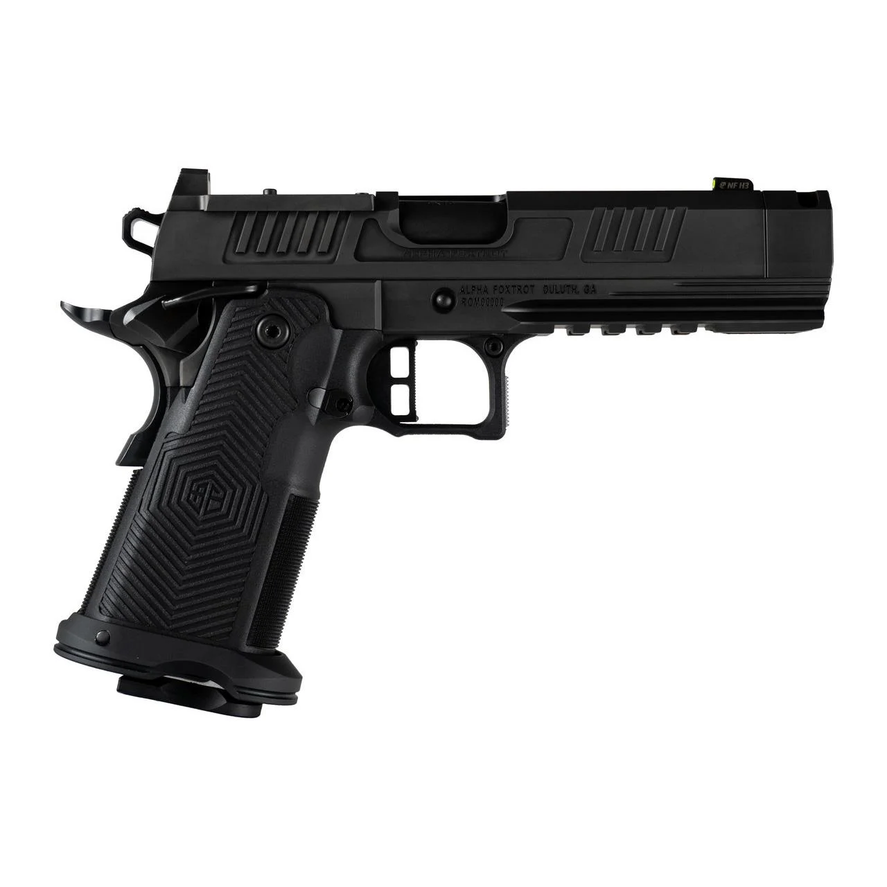 Alpha Foxtrot AF1911-ROMULUS Handgun DLC Finish 9mm Luger 17(1)&20(1)rd Magazines 4.25" Compensated Threaded Barrel