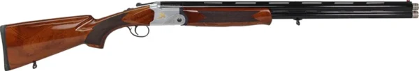 Iver Johnson Arms IJ60012LW28S IJ600 Lightweight Full Size 12 Gauge Break Open 3" 2rd 28" Black Over/Under Vent Rib Barrel, Silver Engraved Aluminum Receiver, Fixed Walnut Wood Stock, Ambidextrous
