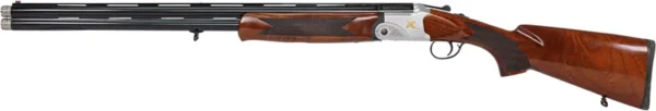 Iver Johnson Arms IJ60012LW28S IJ600 Lightweight Full Size 12 Gauge Break Open 3" 2rd 28" Black Over/Under Vent Rib Barrel, Silver Engraved Aluminum Receiver, Fixed Walnut Wood Stock, Ambidextrous