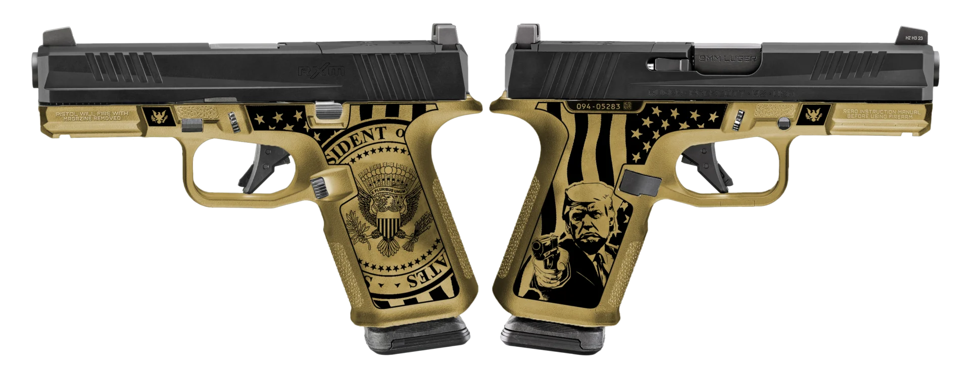 RUGER RXM 9MM PISTOL DON WICK 4" BBL O.R. 2-15RD MAGS - ORION EXCLUSIVE