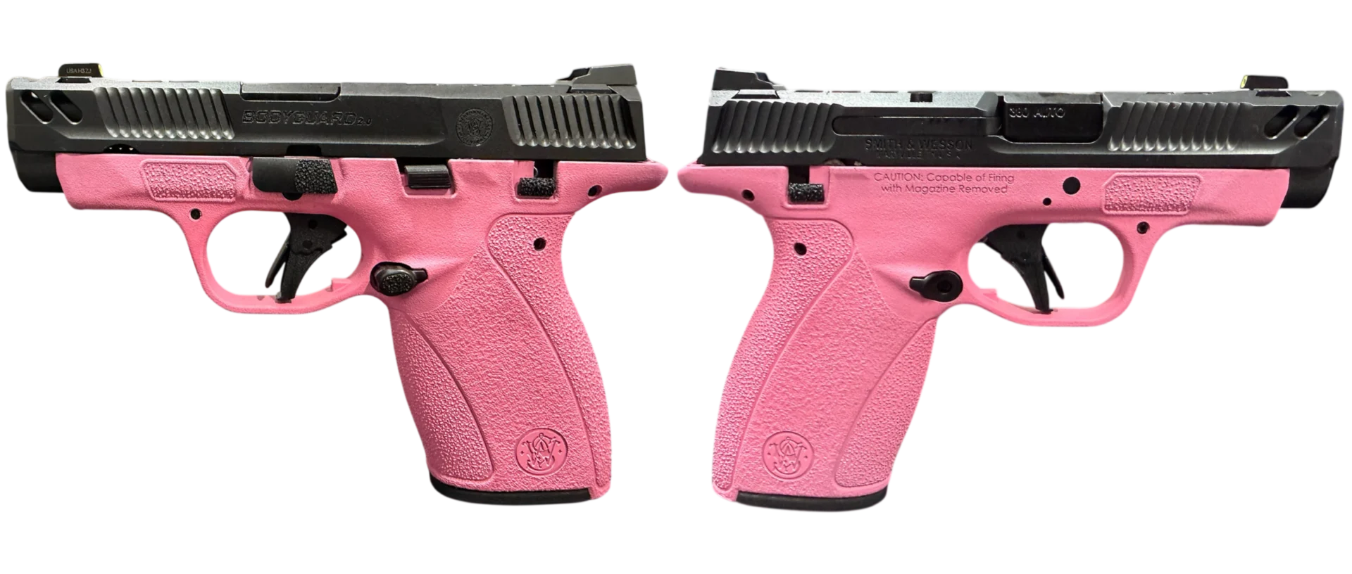 SMITH & WESSON PC BODYGUARD 2.0 CARRY COMP PINK FRAME 380ACP PISTOL 3.1" M.S 1-10RD, 1-12RD MAG