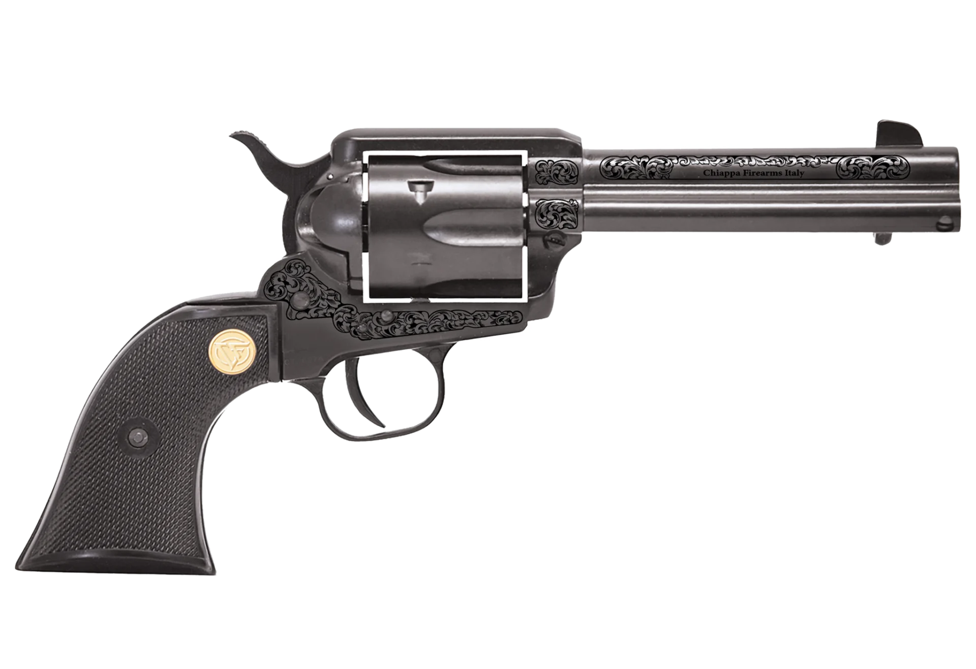 CHIAPPA 1873 REVOLVER SAA 22LR PISTOL BLACK 4.75" ENGRAVED FRAME