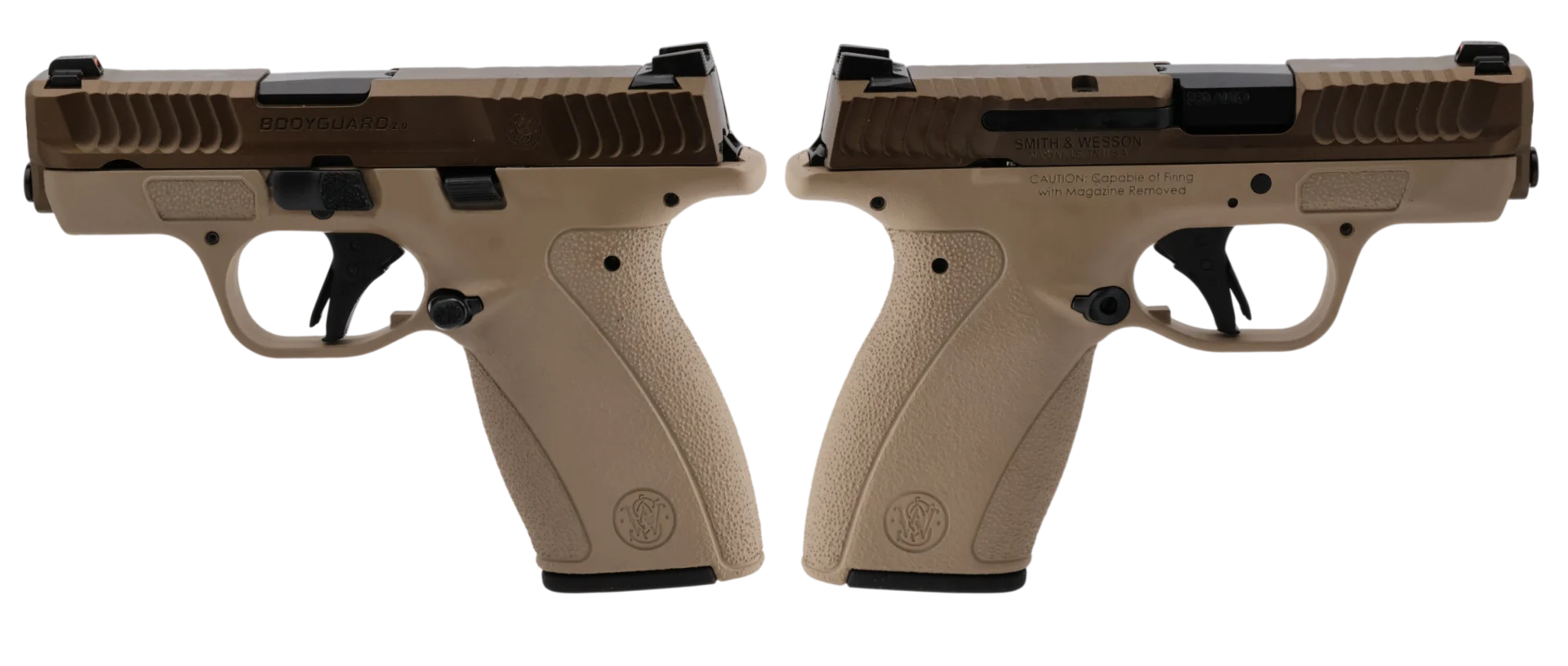 SMITH & WESSON BODYGUARD 2.0 NMS 380ACP 2.75" TWO TONE TAN 1-10RD 1-12RD