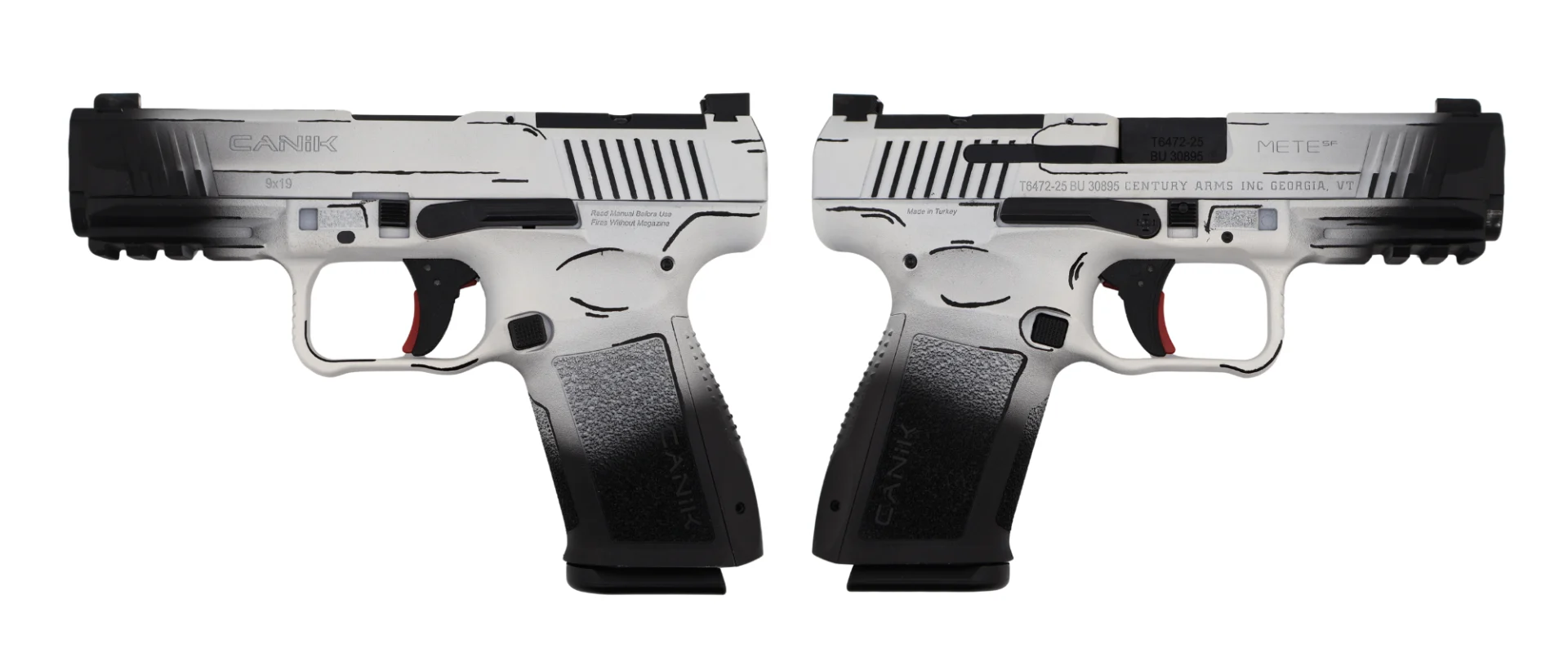 CENTURY CANIK METE SF ONE SERIES DOODLE 9MM PISTOL WHITE/BLACK 1-15RD MAGS