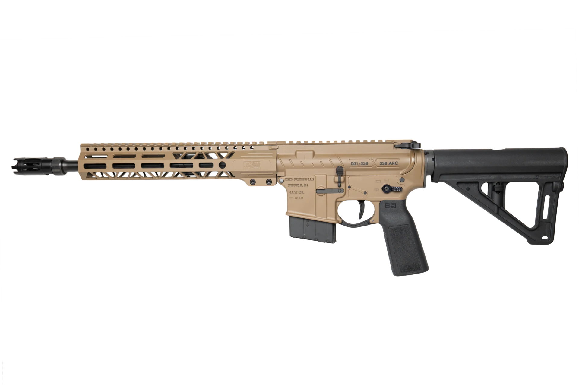 FAXON FIREARMS 338ARC PISTOL 12.5" FDE, B5 SYSTEMS MAGPUL BRACE